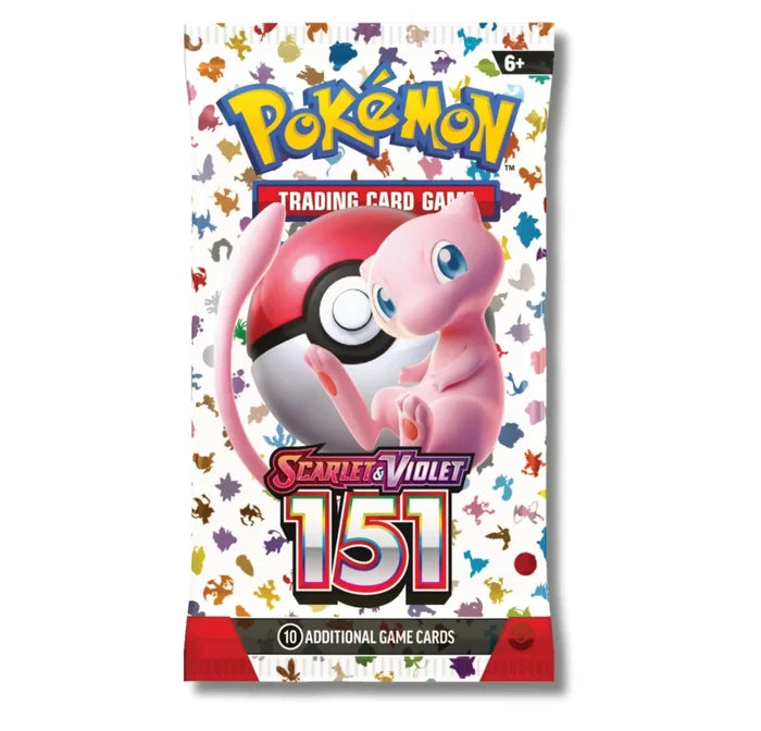 Mandotos Pokémon SV151 TCG Booster pack with colorful Pokémon card illustrations on the packaging.