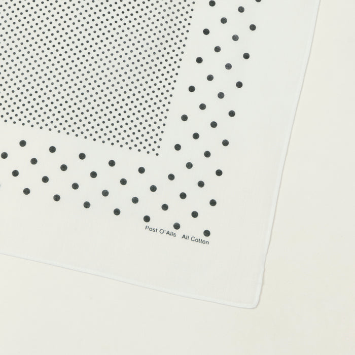 Post Overalls Dots Bandana - White/Charcoal