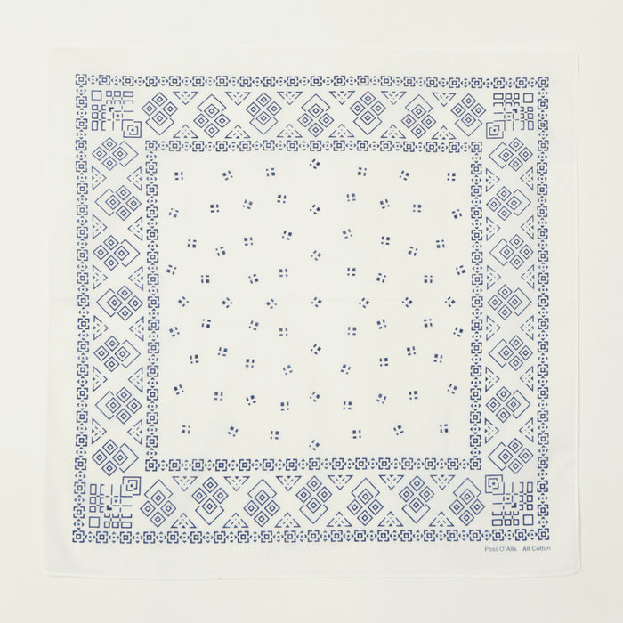 Post Overalls Geo Pattern #1 Bandana - White