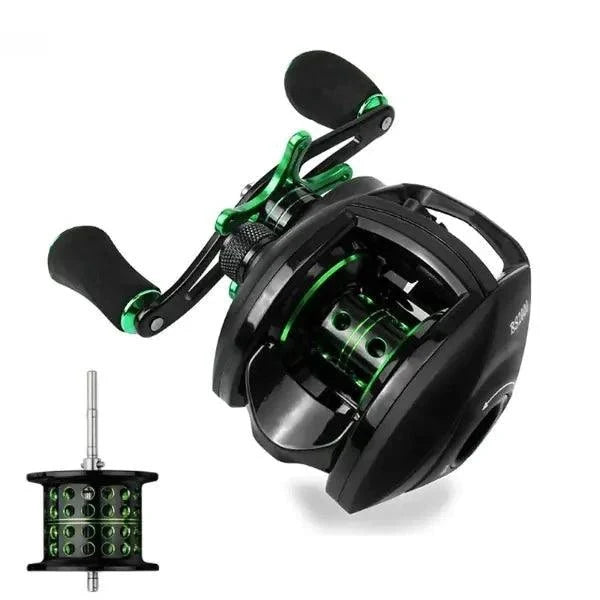 Mandotos Precision Bait Caster fishing reel with ergonomic handle and durable construction for smooth casting and reliable performance.