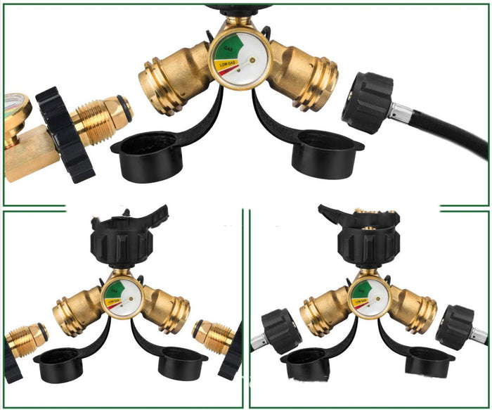 Propane Y Pressure Gauge Body Tee Brass Grill Heater