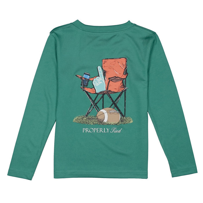 Properly Tied Boys Performance Tee LS Sidelines | Teal