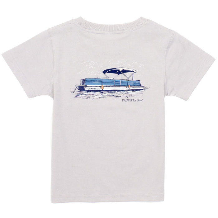 Properly Tied Boys Short Sleeve Tee Party Barge | Ice Grey