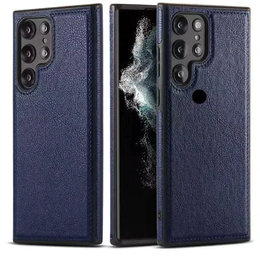 Mandotos PU leather phone case in black with card slots, designed for a sleek and protective fit for smartphones.