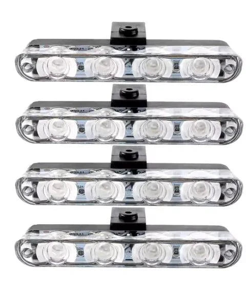 Mandotos Quad-Mode 16LED Auto Light showing bright LED lights and versatile mounting options for vehicle safety.