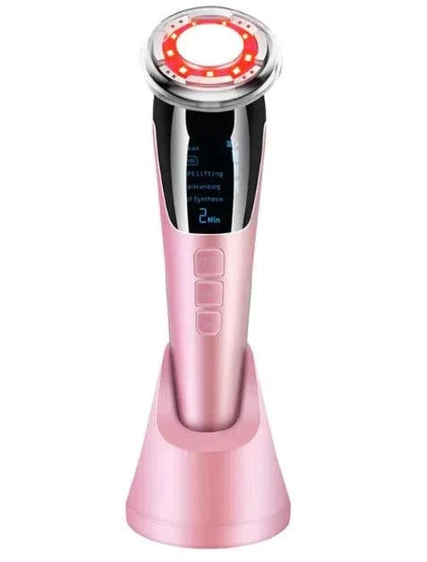Mandotos RadiantSkin Ion Therapy Facial Massager for at-home spa, with sleek design and ergonomic handle for facial massage.
