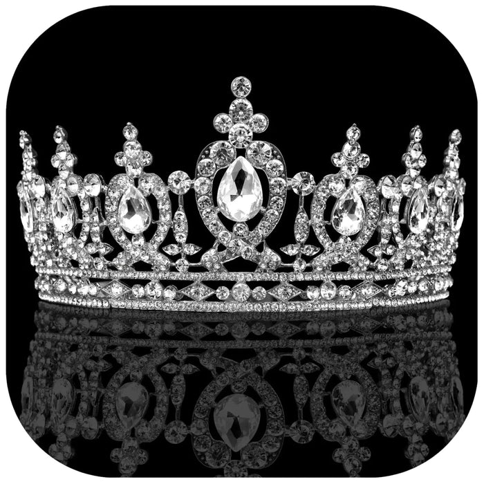 Mandotos International Regalia Crest Rhinestone Tiara showcasing sparkling rhinestones and intricate crown design.