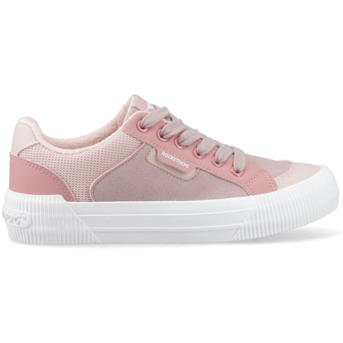 Rocket Dog Cheery Blocked Fabric Textile Women's Mauve/Pink Trainers