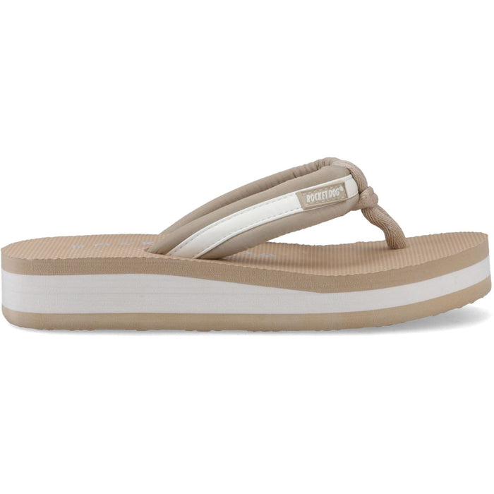 Rocket Dog Monica Nylon PU Textile Women's Tan/Off White Flip Flops