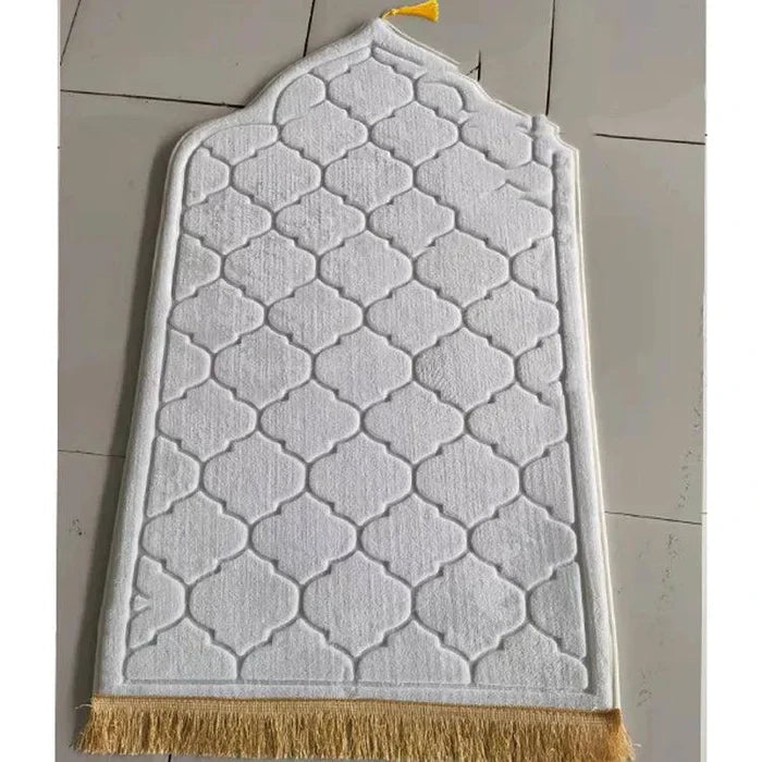 Mandotos Sacred Space prayer mat with intricate patterns, soft fabric, and non-slip backing ideal for daily prayer and meditation.