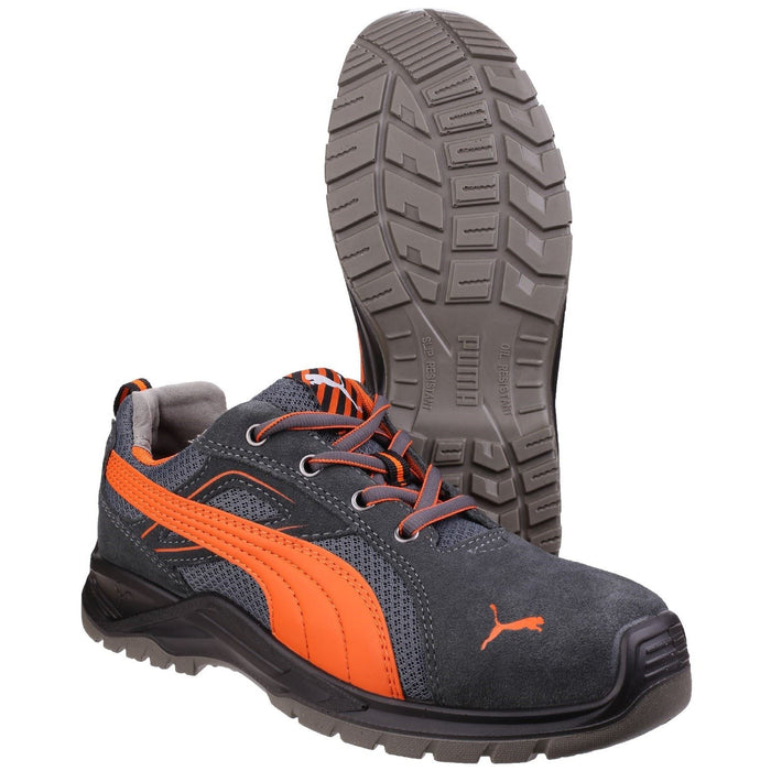 Puma Safety Omni Flash Low Suede Grey/Orange Safety Trainers