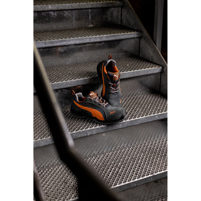 Puma Safety Omni Flash Low Suede Grey/Orange Safety Trainers