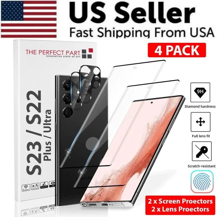 2x Screen Protector + 2x Lens / For Samsung Galaxy S23