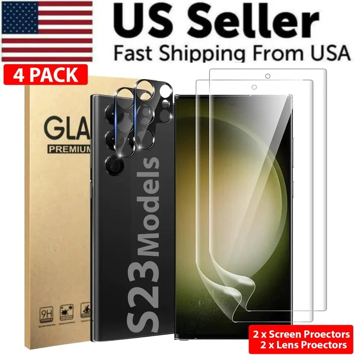 2x Hydrogel Protector+2x Lens / For Samsung Galaxy S22