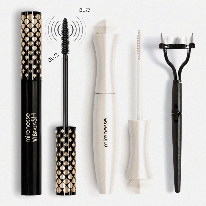 MIRENESSE MASCARA Secret Weapon Vibralash Automatic Tubing Mascara Mega Volume 3 PCE Kit