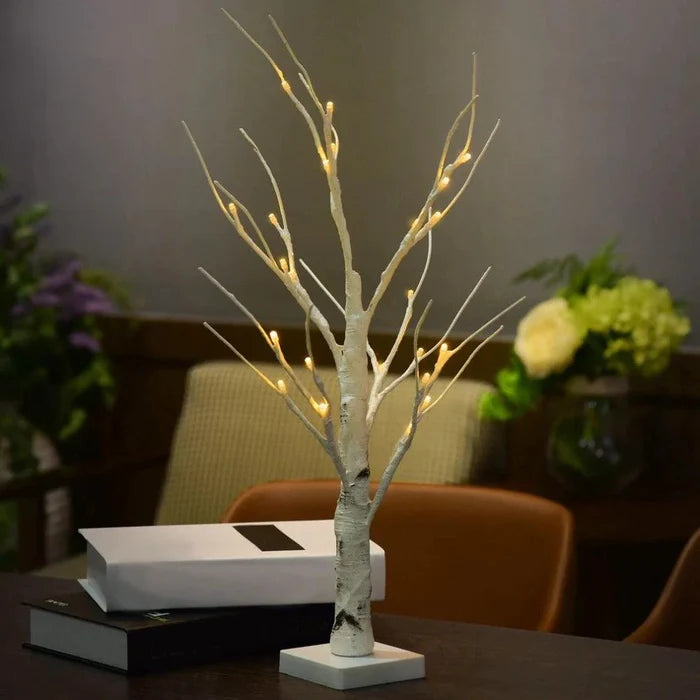 Mandotos Serenity Silver Birch LED Light featuring realistic silver birch tree design with warm LED illumination.
