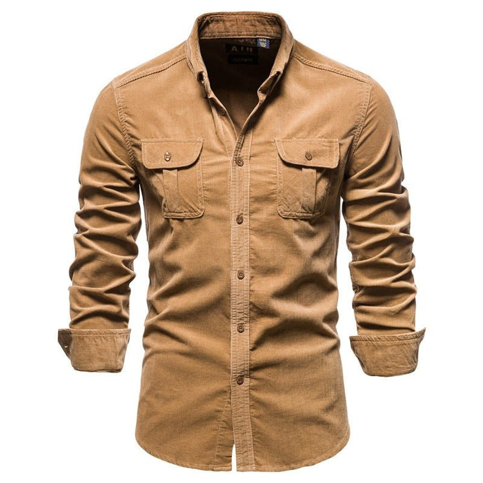Blue long-sleeve college-style shirt for men by Ancient Energy, featuring a casual and comfortable design.