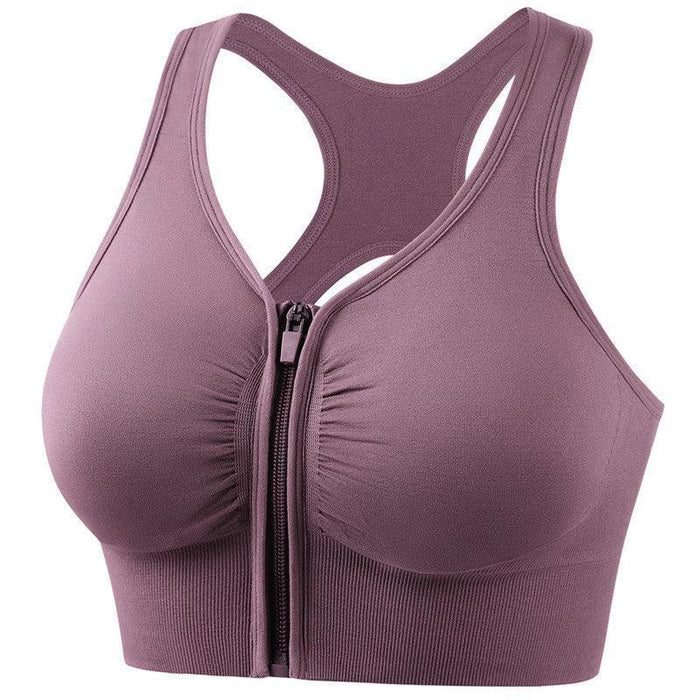 Mandotos shockproof plus size running and yoga sports bra with push-up support, designed for comfort during fitness activities.