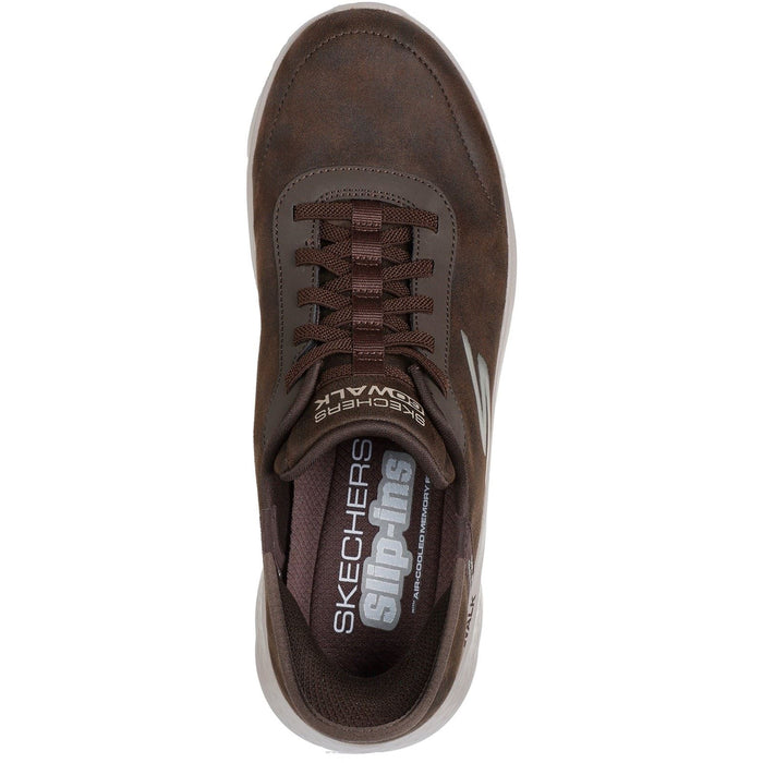 Skechers GO WALK Flex Smooth Motion Textile Men's Brown Trainers