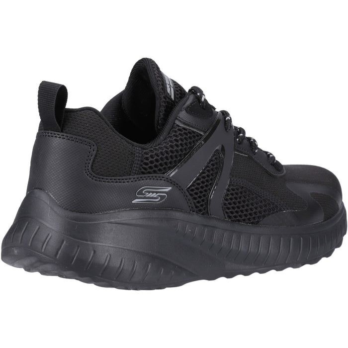 Skechers Mens Bobs Squad Chaos Elevated Drift 118034-BBK Black Lace Up Shoes
