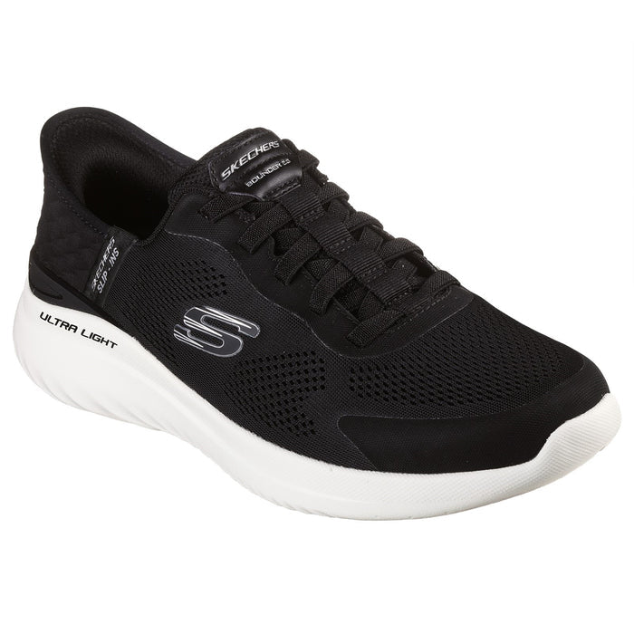 Skechers Mens Bounder 2.0 Emerged 232459-BKW Black/White Slip On Shoes