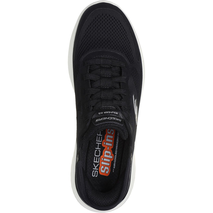 Skechers Mens Bounder 2.0 Emerged 232459-BKW Black/White Slip On Shoes