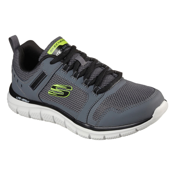 Skechers Mens Track Knockhill 232001-CCBK Charcoal/Black Lace Up Shoes