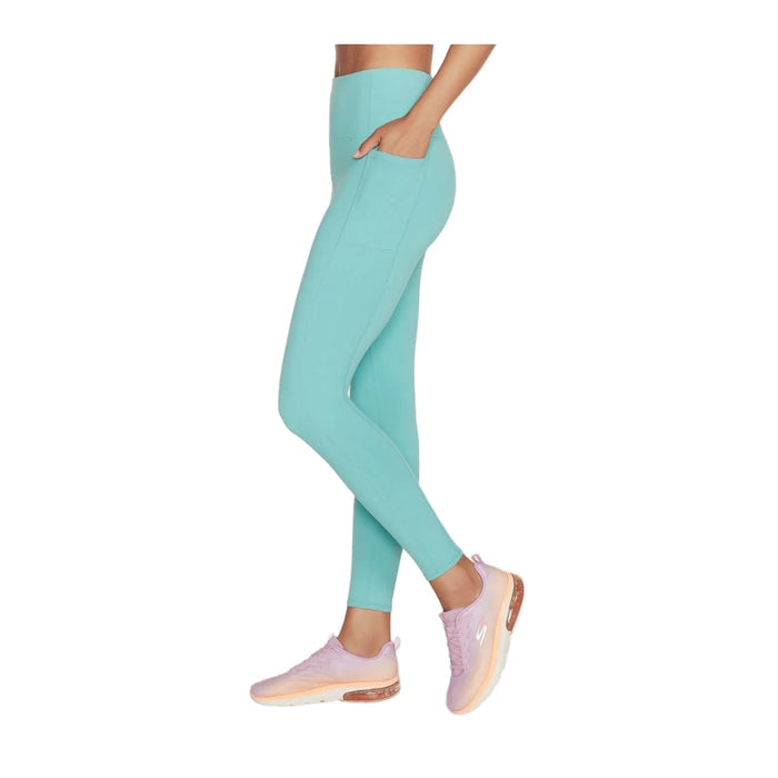 Skechers Performance GOWALK Wear High Waisted Nylon Women's Light Turquoise Sports Leggings
