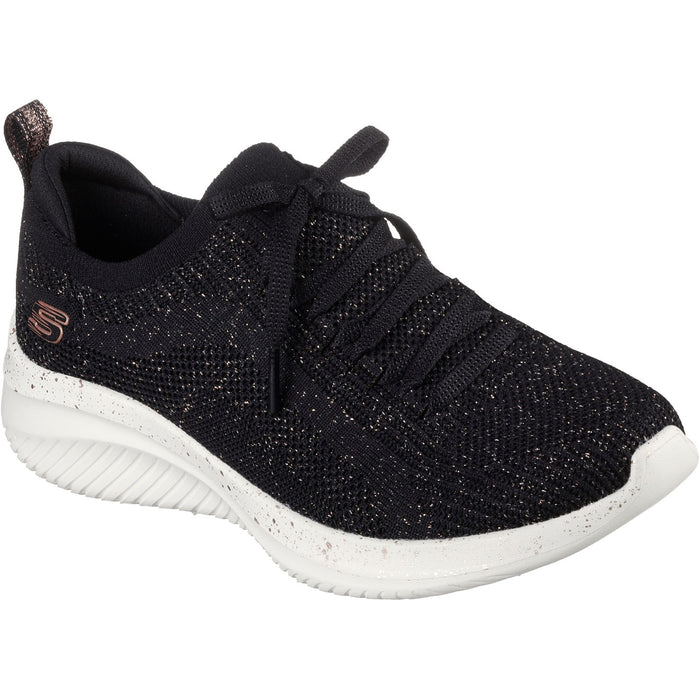 Skechers Womens Ultra Flex 3.0 - Let's Dance 149865-BKRG Black/Rose Gold Slip On Shoes