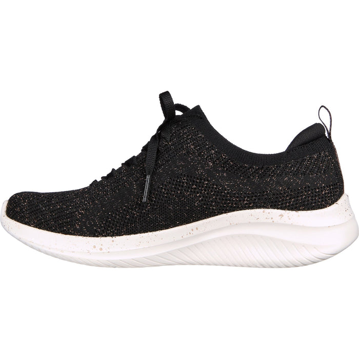 Skechers Womens Ultra Flex 3.0 - Let's Dance 149865-BKRG Black/Rose Gold Slip On Shoes