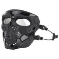 Mandotos Skull Tactical Sports Mask showing a black mask with skull design, designed for tactical sports and outdoor activities.