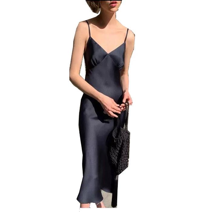 Mandotos sling style long swing skirt with collage stitching in sweet plain pattern, made of polyester fiber, displayed flat.