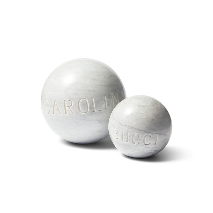 Large and Small Carrara Marble Bardiglio on white background