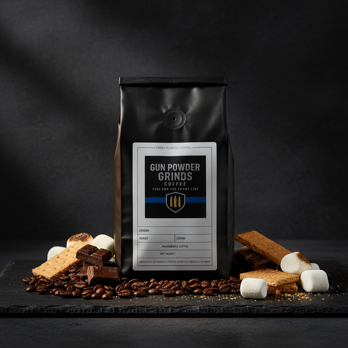 Gun Powder Grinds S'mores with chocolate, graham crackers, and marshmallows
