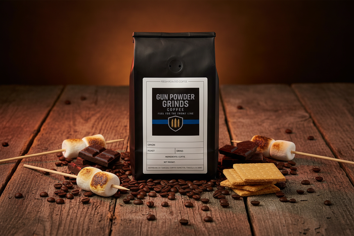 Gun Powder Grinds S'mores with campfire elements
