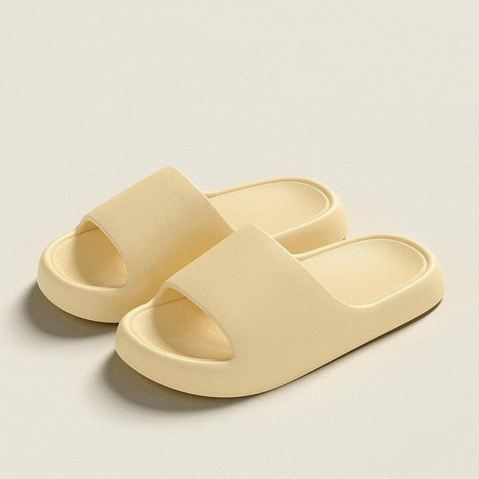 Mandotos solid thick-soled home slippers for women and men, summer non-slip floor bathroom slippers, comfortable house shoes