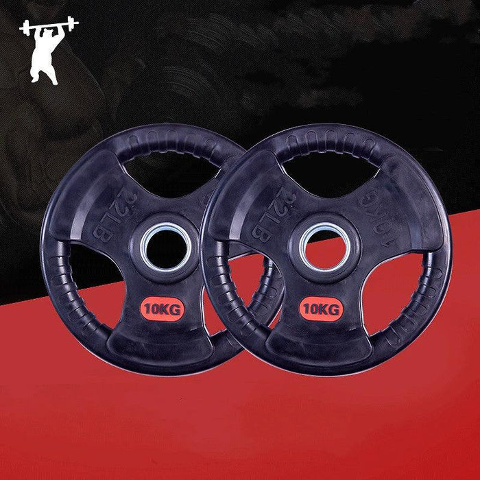 Mandotos special three-hole rubber bag for gym weightlifting barbells, designed to protect and secure barbell weights during workouts