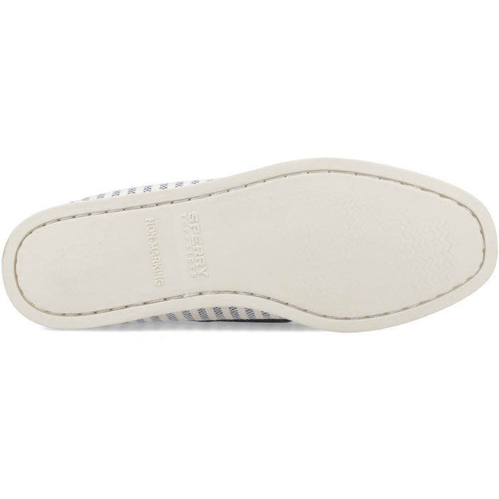 Sperry Authentic Original Textile Women's White/Navy Standard Boat Shoes