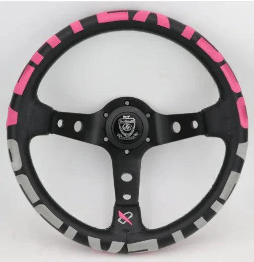 Mandotos sports leather steering wheel with grip details and sporty design, ideal for car enthusiasts and steering upgrades.