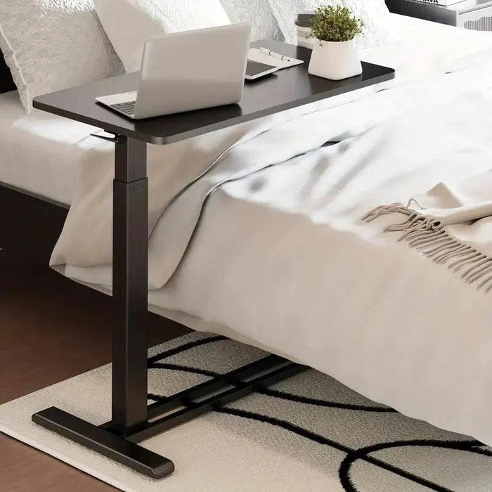 Mandotos standing scroll side table with hidden wheels, height-adjustable bed table for versatile use in living spaces