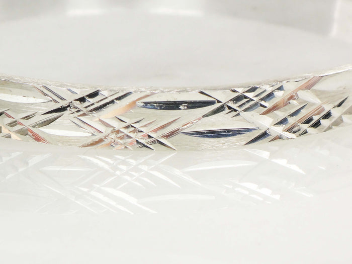 Sterling Silver Diamond Cut Bangle - Vintage Mexico 925 Large Sterling Slip On Bracelet