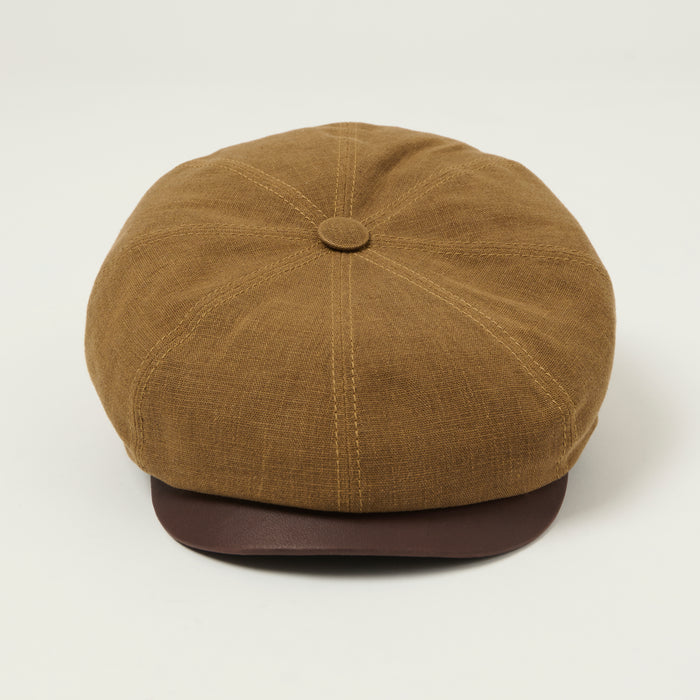 Stetson Cotton/Linen Hatteras Waxed Flat Cap - Brown