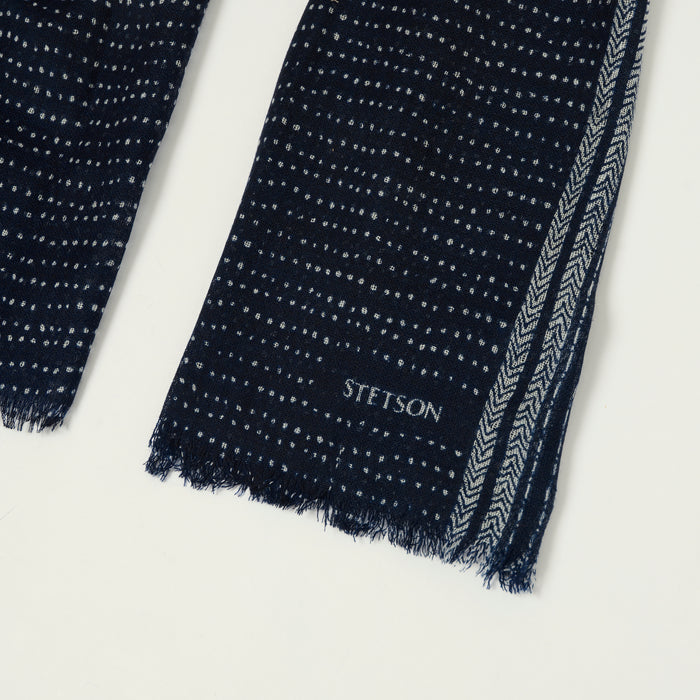 Stetson Geometric Summer Scarf - Navy