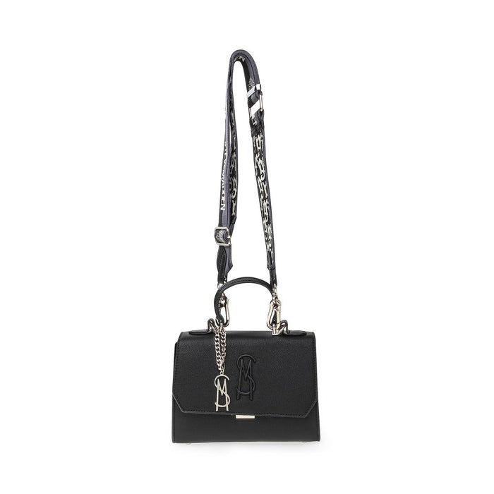 Black Steve Madden LATTUCA chic crossbody bag with adjustable strap and sleek design, perfect for stylish everyday use.