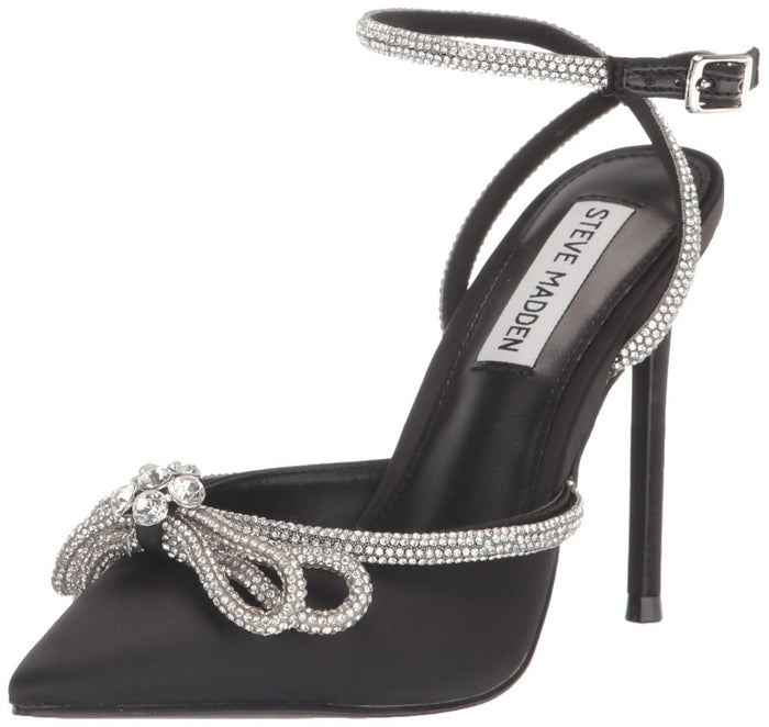 Black Steve Madden women's elegant stiletto heel in size 11, featuring a sleek design and pointed toe.