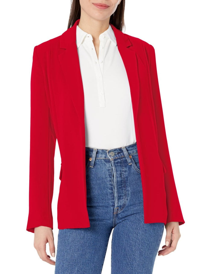 Steve Madden women's Payton classic blazer in true red, tailored blazer with a sleek fit and stylish lapels.