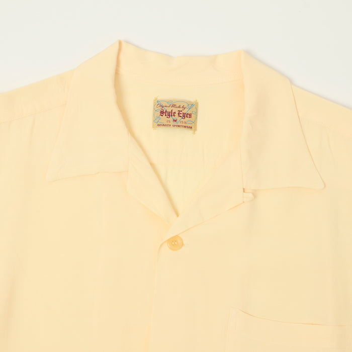 Style Eyes Short Sleeve Rayon Bowling Shirt - Off White