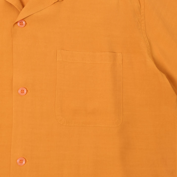 Style Eyes Short Sleeve Rayon Bowling Shirt - Orange