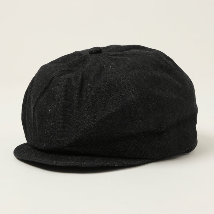 Sugar Cane 10oz Denim Applejack Cap - Black