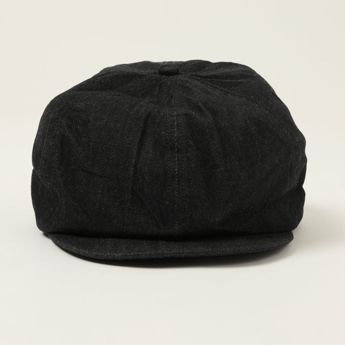 Sugar Cane 10oz Denim Applejack Cap - Black